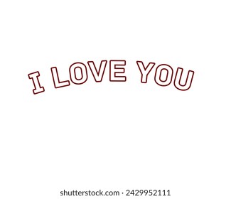 I love you vector design in white background