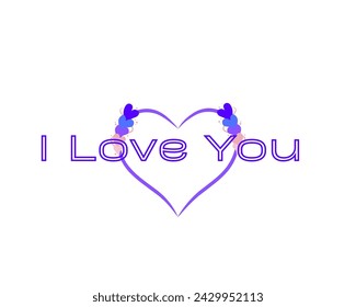 I love you vector design in white background