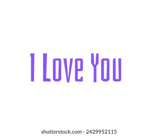 I love you vector design in white background