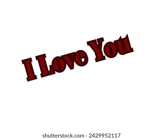 I love you vector design in white background