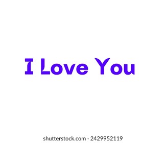 I love you vector design in white background