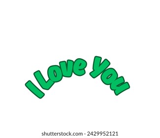 I love you vector design in white background