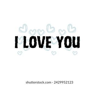 I love you vector design in white background