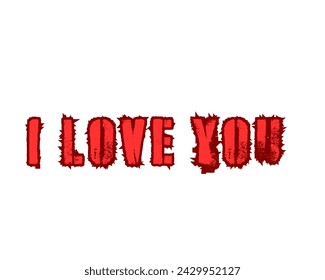 I love you vector design in white background