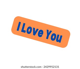 I love you vector design in white background