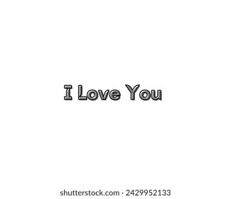 I love you vector design in white background