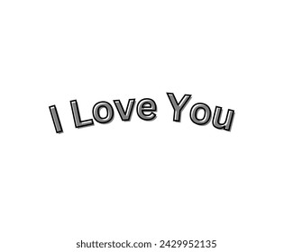 I love you vector design in white background