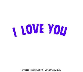 I love you vector design in white background