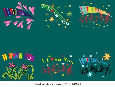 i love you vector drawing design icon