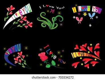 i love you vector drawing design icon