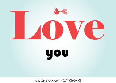 Te encanta la tarjeta de bienvenida vectorial en un fondo claro