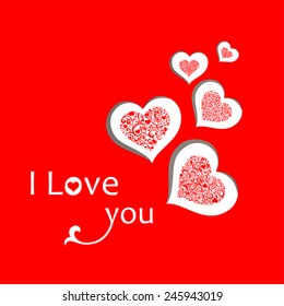 I love you. Vector greeting card Valentin`s Day.