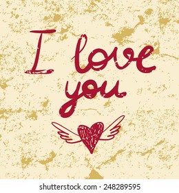 I love you vector greeting card