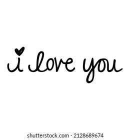 i Love you - Vector handwritten lettering. Hand drawn brush style modern calligraphy.love you black and white handwritten lettering.