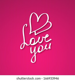 love you, vector handwritten text