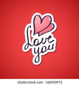 love you, vector handwritten text