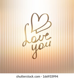 love you, vector handwritten text