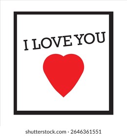 i love you vector heart frame beautiful