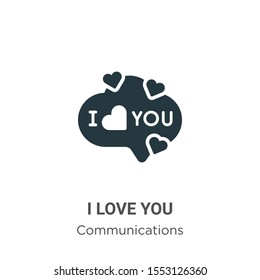 I love you vector icon on white background. Flat vector i love you icon symbol sign from modern communications collection for mobile concept and web apps design.