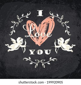 I love you. Vector illustration.