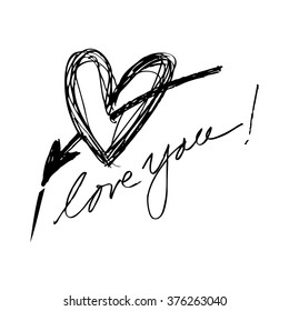 I Love You!. Vector illustration.
