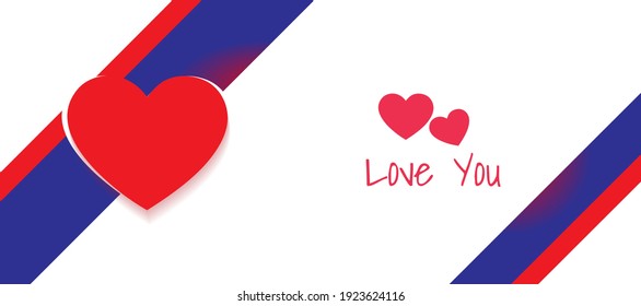 Te encanta la ilustración vectorial. concepto de amor abstracto para tarjetas de felicitación y invitación y publicaciones en medios sociales