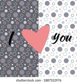 I love you. Vector illustration. Beautiful background. Text. Pink heart. Banner.