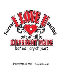 i love you vector illustration editable - girl quotes best for shirt