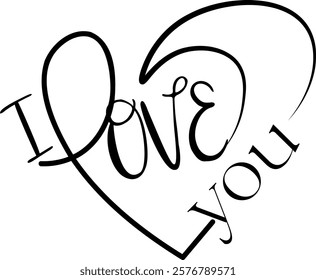 i love you vector illustration. Valentine's Day typography