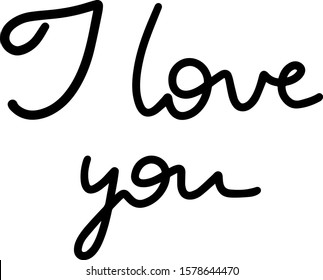 I love you vector lettering