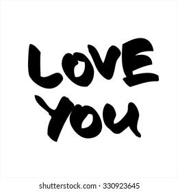 Love you. Vector lettering