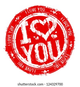 I love you vector rubber stamp.