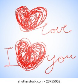 I love you - Vector stylish text