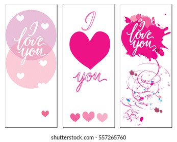 I love you vector text handmade calligraphy and lettering for greeting card