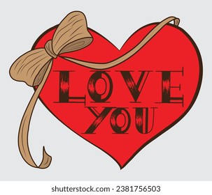 Love You Vector T-Shirt Design