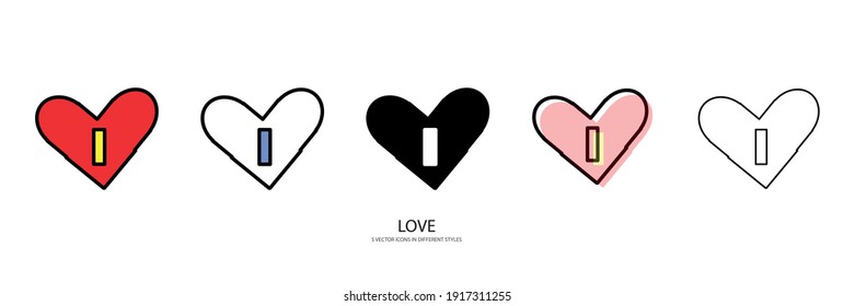 love you vector type icon