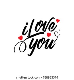 I love you vector typography