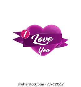 I Love You. Vector typography design.