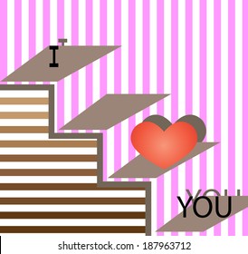 " I love you" with vintage concept. vector