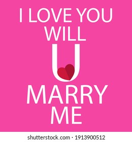I Love you will U marry me - Sheffield Park Hill Graffiti on a pink background