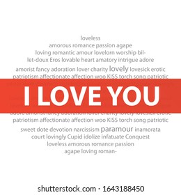 i love you word cloud background