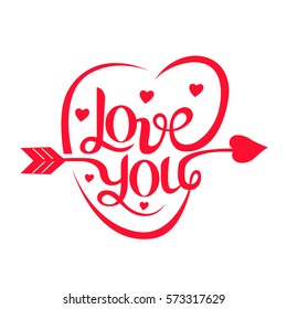 Love You Word Design Design Element Stock Vector (Royalty Free ...