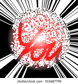 i love you words with lines background vector print