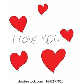 ı love you write illustration. this is a vector.