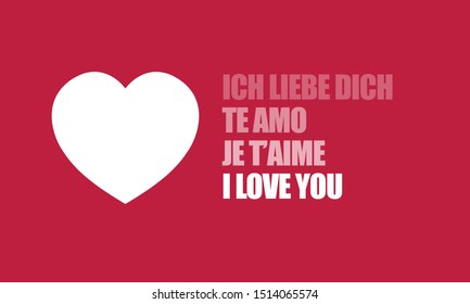 I love you written in four different languages