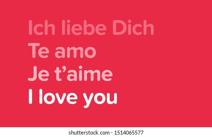 I love you written in four different languages