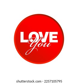 Love you written on red 3D dot typography.