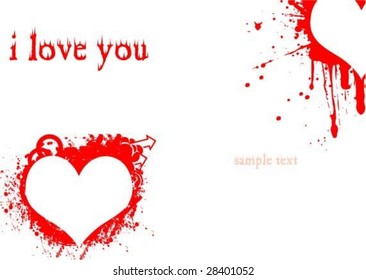 I love you - written vector text