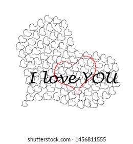 I love you.Big,romantic heart made from little hearts.Lovely.Happy Valentine day.
