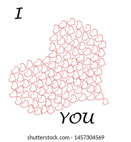I love you.Big,romantic heart made from little hearts.Lovely.Happy Valentine day.